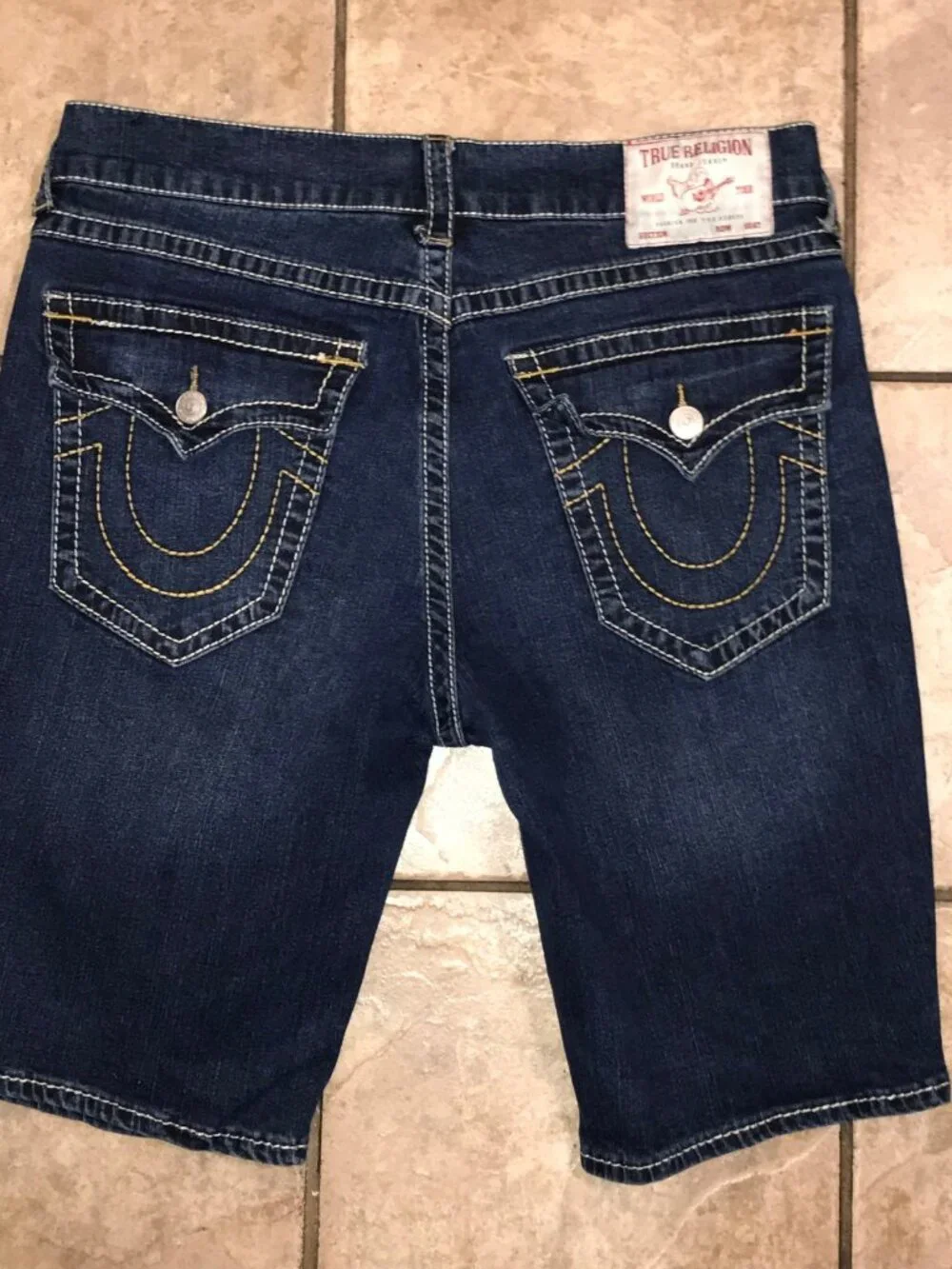 Men's True Religion Ricky Relaxed Straight Denim Shorts-Size 34